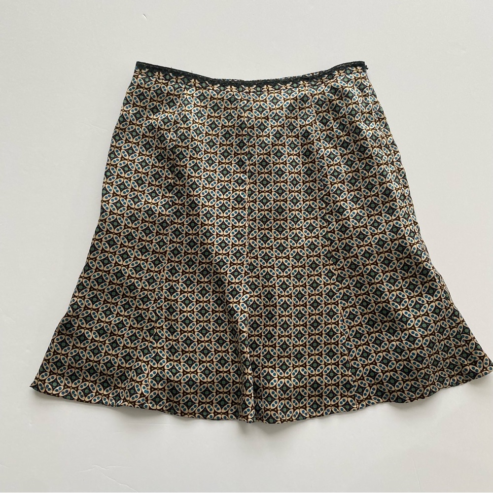 The Limited Vintage Silk A Line Skirt Size 8 Flat Front Lined Multicolored